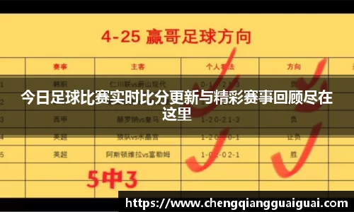 今日足球比赛实时比分更新与精彩赛事回顾尽在这里